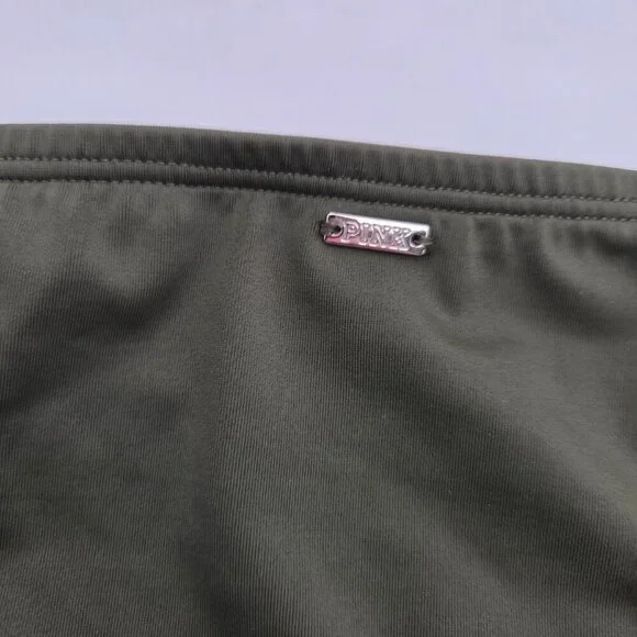 PINK Victoria's Secret: The Luxe Retreat Bikini Bottom, Army Green & Black - L - Picture 3 of 5